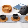 ensemble de tapis en rotin cowijk pour la cérémonie du thé, fournitures sado, fait à la main, style japonais, britware, décorations de bureau, style ins, 6 pièces
