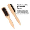 brosse à cheveux en poils de sanglier pour chignon élégant en queue de cheval et lissage des poils de bébé, mèches, contrôle des bords, peignage et taquin