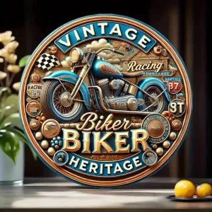 Vintag eboard Sign, motard Heritage Moto, Design de course Rétro Look vintage Art mural – Pour bar, café, maison de plage, arrière-cour