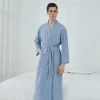 peignoir pour hommes femme longue absorbante terry robe de bain kimono hommes serviette peignoir solide vêtements de nuit femmes robe de chambre