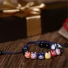 bracelet maneki neko en céramique de style chinois, chat porte bonheur en argile polymère, perle de chat, accessoires de bijoux faits à la main