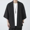 Kimono hommes cape Kimono Para Hombre manteau noir cape blanche chemise de plage été Haori hommes unisexe samouraï vêtements hommes japonais Kimono hommes cape Kimono Para Hombre manteau noir cape blanche chemise de plage été Haori hommes unisexe samouraï vêtements hommes japonais