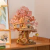 robotime rolife sakura – kits de maquettes de maison dans les arbres, puzzle 3d en bois, décoration de maison, cadeau pour femmes, filles et garçons pour adultes