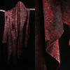 Tissu Jacquard Double face rouge avec broderie, nouveau gilet Hanfu de Style chinois, chemisier, vêtements de bricolage, matériel Textile pour créateurs