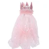 style coréen couronne gaze bandeau cheveux accessoires chapeaux joyeux anniversaire bandeau photo accessoires tête cerceau dentelle maille cheveux cerceau