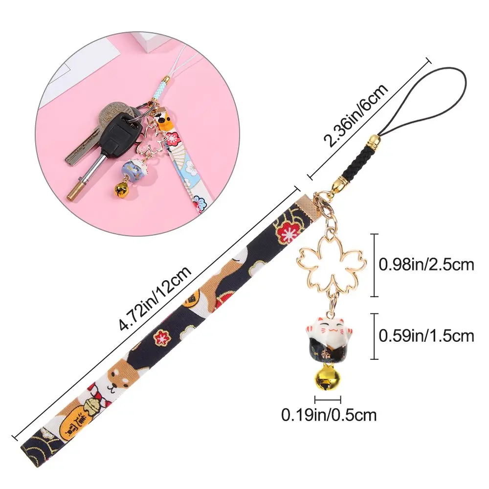 cloche de chat porte bonheur japonaise sakura, ulde confrontation pour téléphone portable, ulde poignet porte clés mignon, lanière anti perte, pendentif sangle de téléphone cloche de chat porte bonheur japonaise sakura, ulde confrontation pour téléphone portable, ulde poignet porte clés mignon, lanière anti perte, pendentif sangle de téléphone