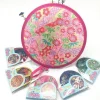 Décoratif de Style japonais pour pelouse de plage avec ventilateurs pliants ronds en Nylon de poche ventilateur à main de disque volant extérieur