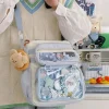 sac à main ita transparent japonais pour femmes, fourre tout à bandoulière portable de grande capacité pour filles, sacs à bandoulière en nylon itabag