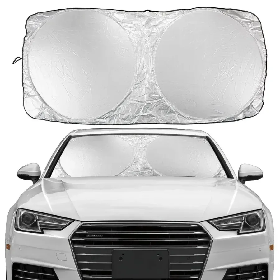 Pare-soleil pour pare-brise de voiture, visière pour usage intérieur, Parasol pliant, adapté aux automobiles, aide à la protection solaire Pare-soleil pour pare-brise de voiture, visière pour usage intérieur, Parasol pliant, adapté aux automobiles, aide à la protection solaire