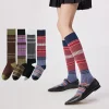 Bas japonais vintage rayés pour femmes, chaussettes longues pour filles, automne et hiver, avec du coton Bas japonais vintage rayés pour femmes, chaussettes longues pour filles, automne et hiver, avec du coton