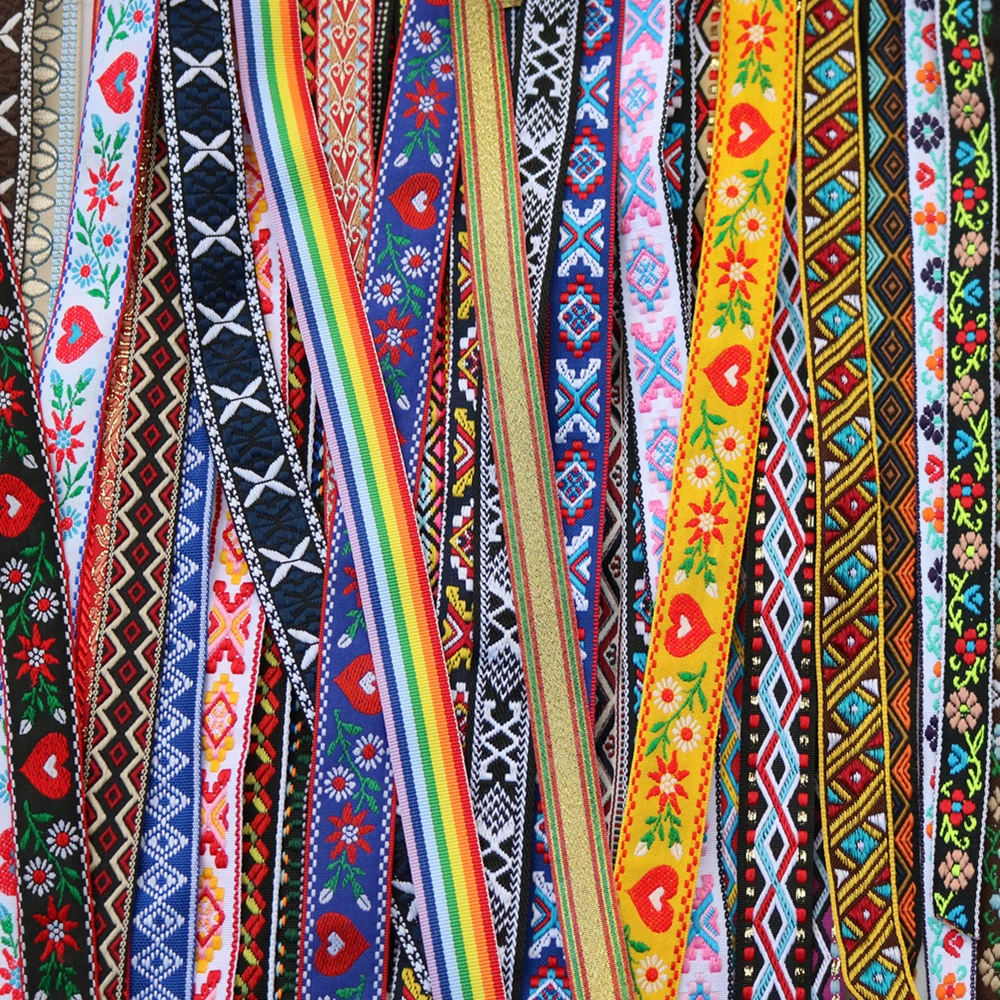 Ruban de dentelle de broderie ethnique vintage, garniture Boho, accessoires de sac bricolage Everthe, brodé, cent styles, 5 Yards, 16 ~ 25mm, 5/8, 1 po Ruban de dentelle de broderie ethnique vintage, garniture Boho, accessoires de sac bricolage Everthe, brodé, cent styles, 5 Yards, 16 ~ 25mm, 5/8, 1 po