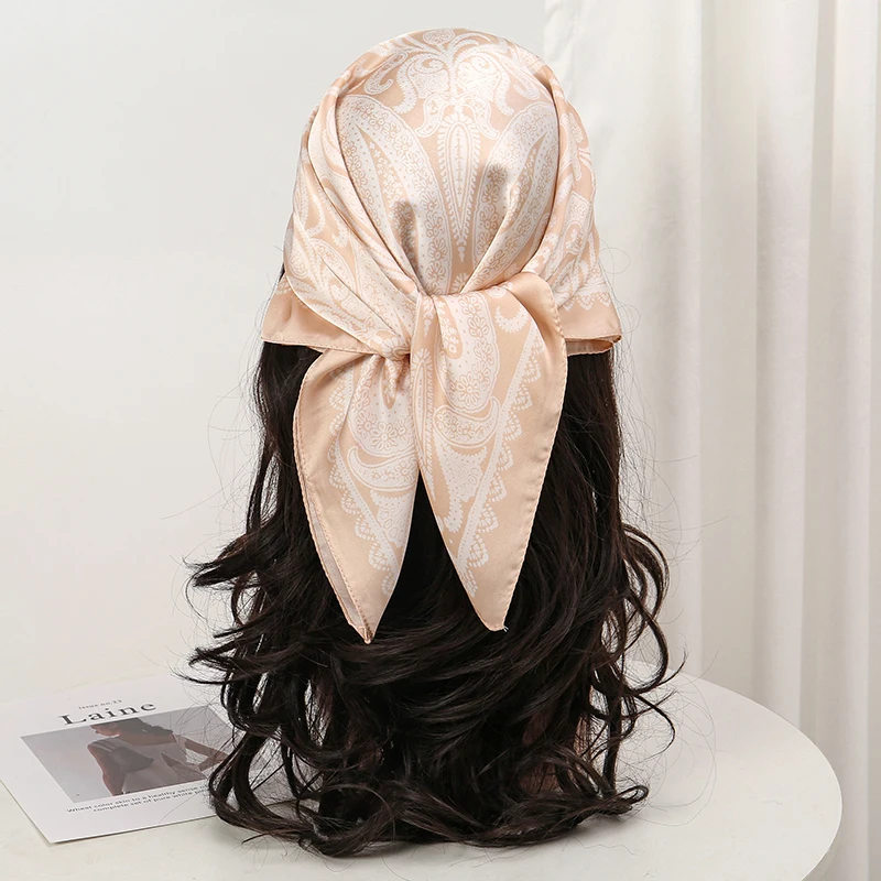 Foulards carrés en soie pour femmes, châles Hijab, Abaya, voile islamique, Turban, Foulard, Bandana, paréo de plage, 70x70cm, 2025 Foulards carrés en soie pour femmes, châles Hijab, Abaya, voile islamique, Turban, Foulard, Bandana, paréo de plage, 70x70cm, 2025