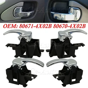 Poignée de Porte Intérieure pour Nissan Navara D40, Accessoire Avant et Arrière, 80671-4X02B 806714X02B 80670-4X02B, 2004-2014