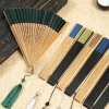 Éventail pliant en bambou de style chinois, pour accessoires de phtalanterie, décoration de maison, de mariage, ornements, cadeau artisanal