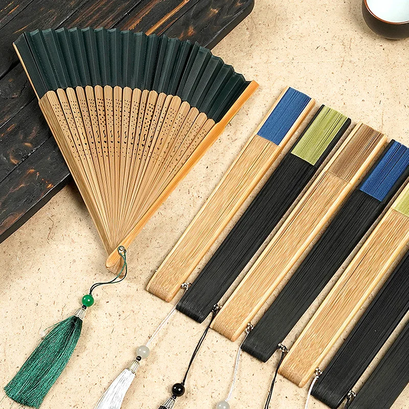 Éventail pliant en bambou de style chinois, pour accessoires de phtalanterie, décoration de maison, de mariage, ornements, cadeau artisanal Éventail pliant en bambou de style chinois, pour accessoires de phtalanterie, décoration de maison, de mariage, ornements, cadeau artisanal