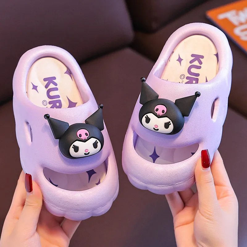 tongs coordonnantes d'intérieur et d'extérieur pour filles, pantoufles de maison de dessin animé mignon, cinnamoroll kuromi my melody, été tongs coordonnantes d'intérieur et d'extérieur pour filles, pantoufles de maison de dessin animé mignon, cinnamoroll kuromi my melody, été