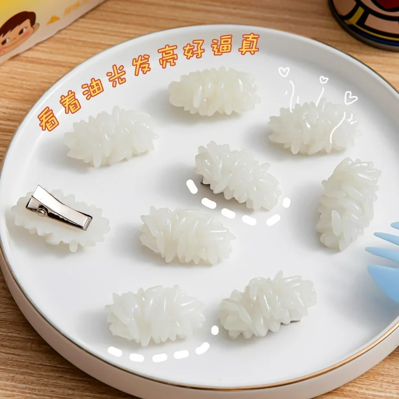 Épingle à cheveux japonaise mignonne, simulation de riz, couvre chef de personnalité, Épingle créative latérale, accessoires pour cheveux Épingle à cheveux japonaise mignonne, simulation de riz, couvre chef de personnalité, Épingle créative latérale, accessoires pour cheveux