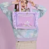 sac à main en pvc transparent avec ruban en satin de grande capacité, fourre tout lolita, doux, dessin animé japonais