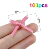 noeuds de ruban de comparateur de couleur, mini rubans en satin, nœuds de fleurs, cravates pour bricolage, artisanat, scrapbooking, décor, accessoires de couture, 100 pièces