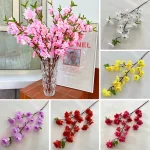 Bouquet de fleurs artificielles Sakura en fleurs de pêcher simulées, Bouquet de célébration de mariage, Branches de fleurs, Vase de Table de jardin, ornement Bouquet de fleurs artificielles Sakura en fleurs de pêcher simulées, Bouquet de célébration de mariage, Branches de fleurs, Vase de Table de jardin, ornement
