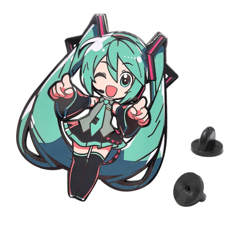 hatsune miku épingles en émail broche de chanteur virtuel vêtements sac à dos badges à revers accessoires de bijoux de mode pour enfants amis cadeaux hatsune miku épingles en émail broche de chanteur virtuel vêtements sac à dos badges à revers accessoires de bijoux de mode pour enfants amis cadeaux