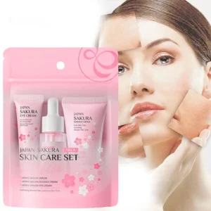 Sakura-Ensembles de soins de la peau pour femme, crème pour le visage, essence pour le visage, sérum pour les yeux, produit de soin de la peau, coffret cadeau, kit de 3 pièces Sakura-Ensembles de soins de la peau pour femme, crème pour le visage, essence pour le visage, sérum pour les yeux, produit de soin de la peau, coffret cadeau, kit de 3 pièces
