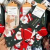 chaussettes mi tube de noël pour femmes, mignon, intéressant, haute qualité, dessin animé, père noël, automne, hiver, cadeaux du nouvel an, harajuku