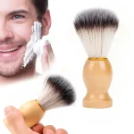 Brosse de rasage pour cheveux de qualité supérieure avec manche en bois lisse, outil de luxe de qualité barbier pour le rasage, le soin de la barbe et le nettoyage du visage ‌