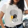 motif géométrique femmes mode imprimé décontracté imprimé à manches courtes t shirt haut femmes vêtements vêtements esthétiques