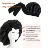 injbonnet réglable en satin pour hommes et femmes, bonnet pour dormir, cheveux, bande lourde