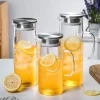 théière d'été transparente en verre borosilicate, 1/1, 2/1, 5 l, résistant à la chaleur, service à thé à fleurs, tasse de bouilloire puer transparente de grande capacité