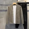 cardigan pour hommes, version coréenne, pull tricoté simple à la mode, veste fine décontractée