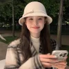 chapeau formel décontracté en feutre hepburnque, casquette panama, style britannique, seau à nœud papillon, style héritière riche pour l'extérieur