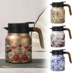 Théière de Style chinois, bouilloire à thé en acier bleu et blanc avec thé, bouilloire en porcelaine, filtre d&rsquo;eau de 1000ml K1T4