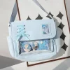 sac à bandoulière de style collège japonais pour filles, sac à bandoulière polyvalent décontracté, fourre tout en toile pour classe d'étudiant
