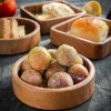 assiette à bonbons en bois de style japonais, plateau à fruits durable rond/carré, assiette de service de thé, assiettes de fruits secs naturels, fête