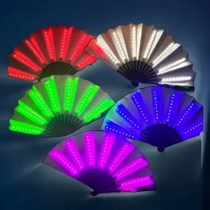 Ventilateur LED pliant à lueur créative, Portable, coloré, lumineux, fait à la main, pour Festivals, fête d&rsquo;halloween