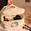 dessin animé sanrio hello kitty trousse de maquillage kawaii femmes portable grande capacité trousse de rangement de toilette portable voyage portable
