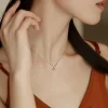 collier fleur de rose en argent sterling 925 pour femme, jolis bijoux de tempérament minimaliste, à la mode