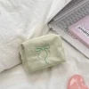 Porte-monnaie multifonctionnel à nœud Portable, avec ruban en dentelle, joli portefeuille zéro, pochette à fermeture éclair, sac à cosmétiques doux de voyage