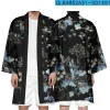 Kimono long à imprimé floral rétro pour hommes et femmes, cardigan de samouraï japonais traditionnel, vêtements Haori Cosplay, mode