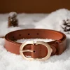 beautoday ceinture en cuir de vache véritable pour femme, ceinture en métal nar, ceinture rétro simple, ceinture monochrome pour robe en jean, ceinture faite à la main, 91012