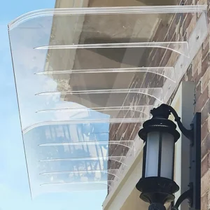 Auvent de porte avant, auvent de fenêtre Transparent, couverture d&rsquo;auvent pour balcon extérieur, entrée, robuste pour l&rsquo;avant