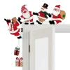 Décor d&rsquo;angle de porte du père noël, cadre de porte de dessin animé de noël, bonhomme de neige, renne, pendentif en bois, décor de maison de fête, nouvelle collection
