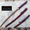 ensemble de 2 épées d'entraînement de samouraï japonais katana et wakizashi, lame en bois de palissandre/wengé, bois dur massif laqué saya, non tranchant