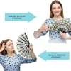 grand éventail rave pliant à main de 33cm, chinease/dégradé japonais, coloré, réfléchissant, pliable, pour festival de musique, cadeaux de danse