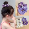 4 pièces/ensemble kawaii bandes de cheveux pour les filles mignon dessin animé bandeaux élastiques porte queue de cheval accessoires de cheveux coffret cadeau