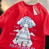 t shirt imprimé monday blue cartoon pour hommes et filles, style japonais, t shirt en coton d'été, t shirt de rue, vêtements surdimensionnés, décontracté, y