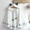 ponchos japonais, vêtements d'automne et d'hiver, vestes mignonnes pour femmes, oreilles de chat, manteaux surdimensionnés à capuche, hauts y2k, capes douces à la mode 49c648