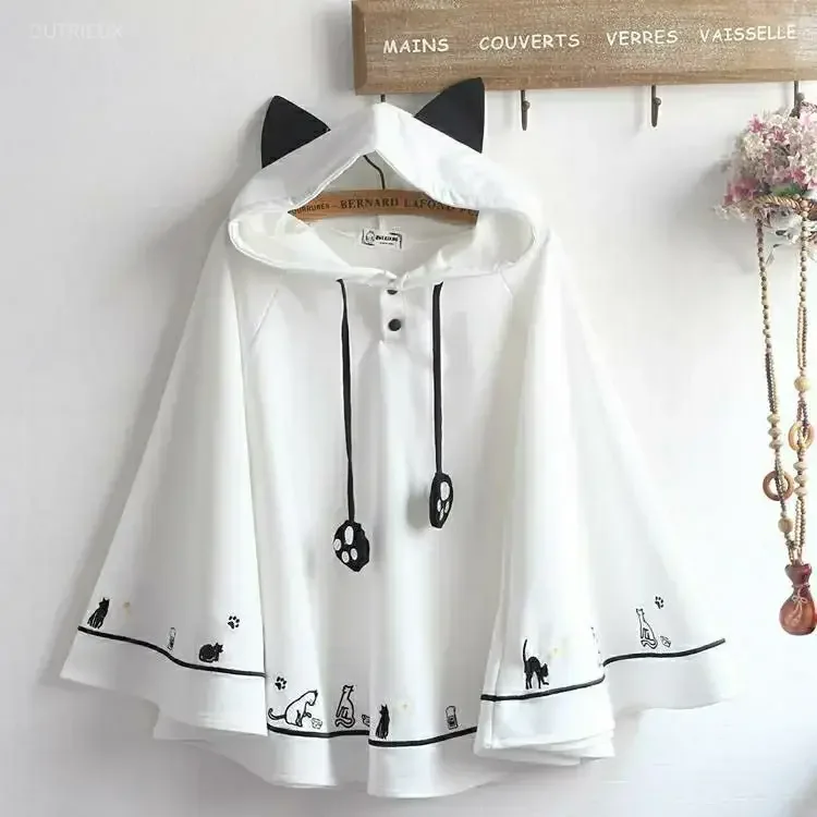 ponchos japonais, vêtements d'automne et d'hiver, vestes mignonnes pour femmes, oreilles de chat, manteaux surdimensionnés à capuche, hauts y2k, capes douces à la mode 49c648 ponchos japonais, vêtements d'automne et d'hiver, vestes mignonnes pour femmes, oreilles de chat, manteaux surdimensionnés à capuche, hauts y2k, capes douces à la mode 49c648